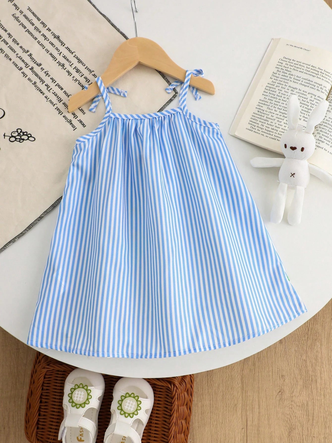 LOONEY TUNES X GraphicGems Baby Girl Colorful Striped Bowknot Sleeveless A-Line Dress