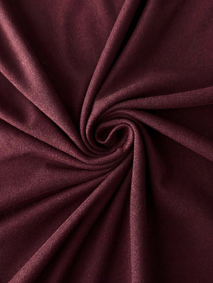 LUNE Casual Elegant Women's Mock Neck Low Waist Dress Teachers' Day Office Burgundy Summer