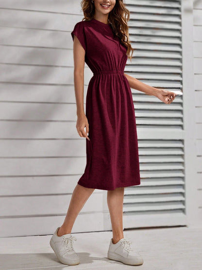 LUNE Solid Batwing Sleeve Dress Casual Women Dresses,Casual
