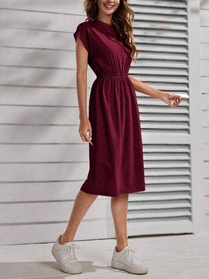 LUNE Solid Batwing Sleeve Dress Casual Women Dresses,Casual