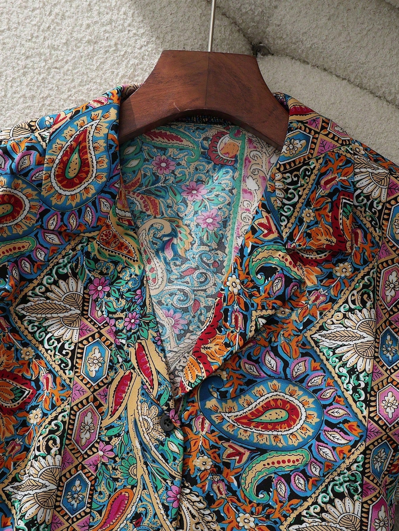 LUNE Women's Summer Floral Print Bohemian Blouse, Casual Vacation Shirt