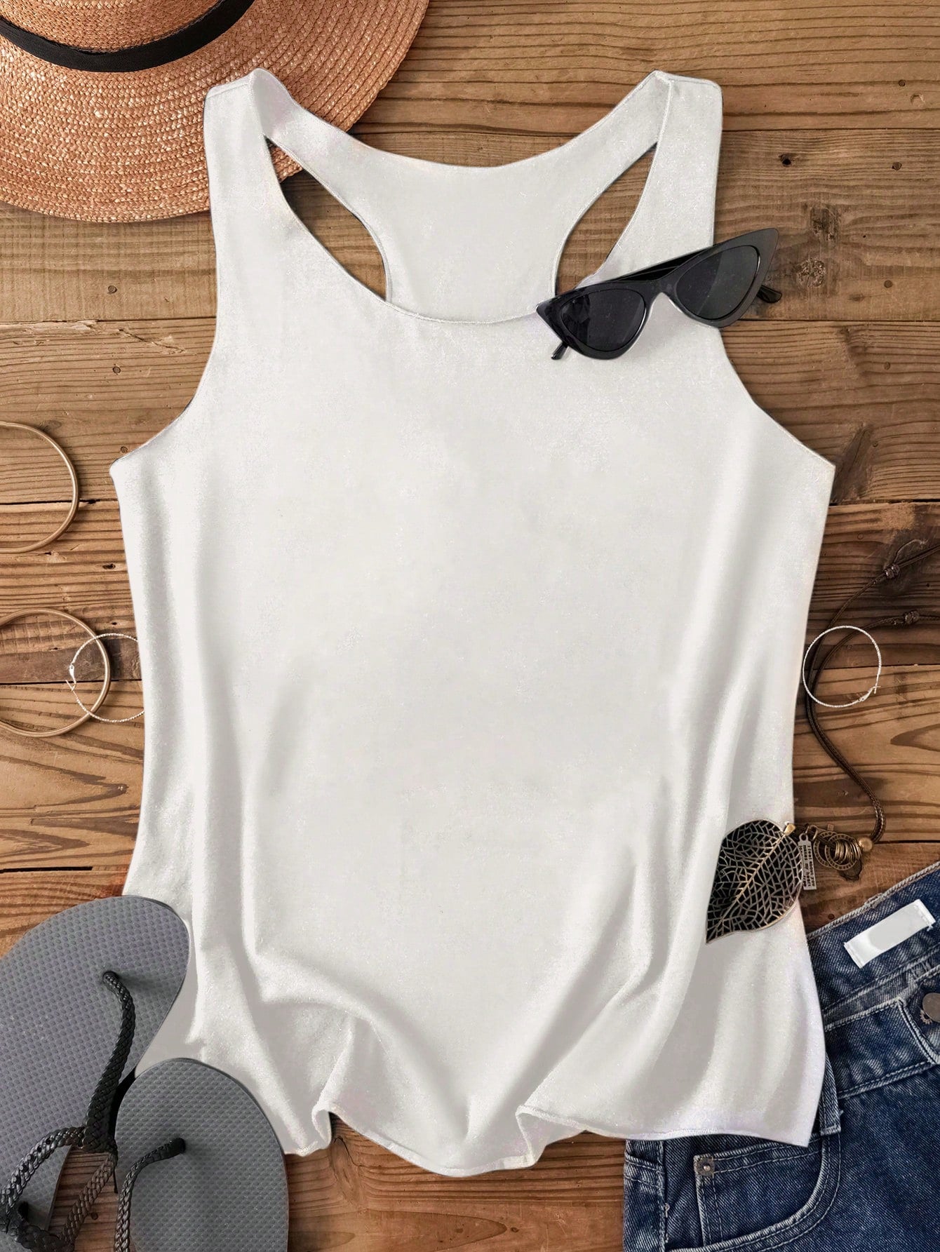LUNE Women Solid Color Casual Scoop Neck Camisole, Suitable For Summer,Casual
