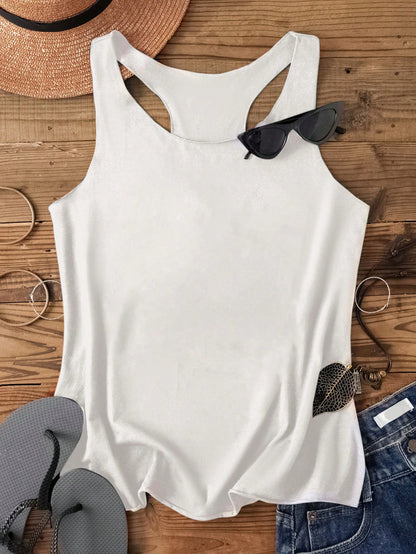LUNE Women Solid Color Casual Scoop Neck Camisole, Suitable For Summer,Casual