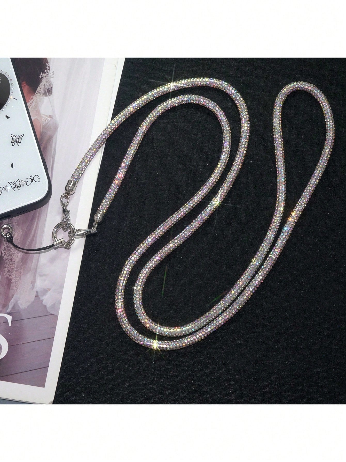 Luxury Crystal Beaded Detachable Shoulder Strap, Fashion Handbag Chain Crossbody Strap For Women, Rhinestone Embellished High-End (Random Clasp Style) Gifts For Mother, Family, Friends, Birthday, Holi