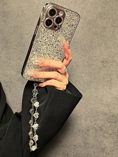 Luxury High-End Crystal Metal Handle Chain, Wristlet Strap, Phone Case, Key Chain, Bag Pendant Gifts For Mother, Family, Friends, Birthday, Holiday Phone Charm, Phone Chain