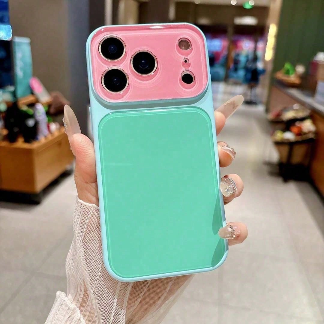 Luxury Tri-Color Phone Case For IPhone 17-14 Pro Max, Vibrant Color Block Business Style, Anti-Fingerprint Anti-Drop Shockproof Shell