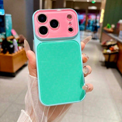 Luxury Tri-Color Phone Case For IPhone 17-14 Pro Max, Vibrant Color Block Business Style, Anti-Fingerprint Anti-Drop Shockproof Shell
