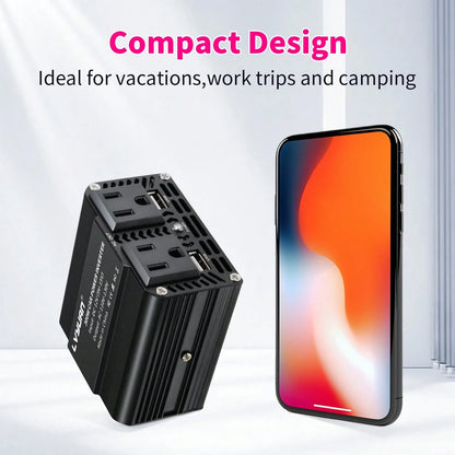 LVYUAN 300W Power Inverter For Vehicles, 12V DC To 110V AC Car Plug Adapter Outlet Converter 6.2A Dual USB Charging Ports Car Truck RV Inverter For Road Trips, Red