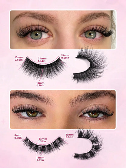 MAANGE 20 Pairs Large Capacity Mixed Style False Eyelashes Set, Cat Eye Cartoon Lashes, Lightweight Airy Fluffy 3D Voluminous Soft Full Strip Lashes, Natural Bold Makeup Versatile Multi-Style, Strip L