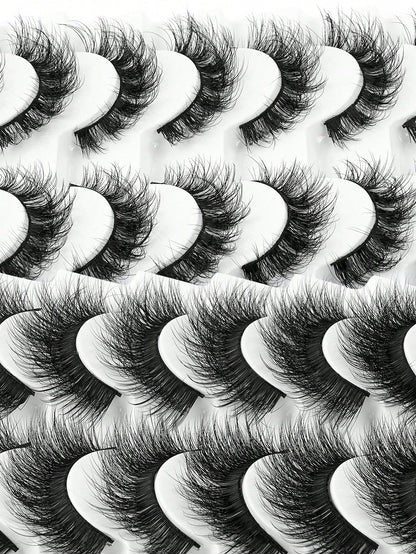 MAANGE 20 Pairs Large Capacity Mixed Style False Eyelashes Set, Cat Eye Cartoon Lashes, Lightweight Airy Fluffy 3D Voluminous Soft Full Strip Lashes, Natural Bold Makeup Versatile Multi-Style, Strip L