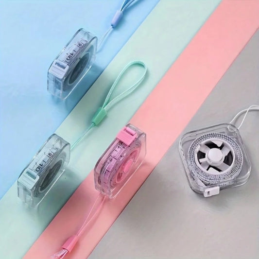 Macaron Transparent Mini Soft Tape Measure, Portable With Lanyard, Easy Storage, Clear Scale, Auto-Retractable Design, For Measuring Body, Clothing, Small Items, Student Crafts And Daily Use