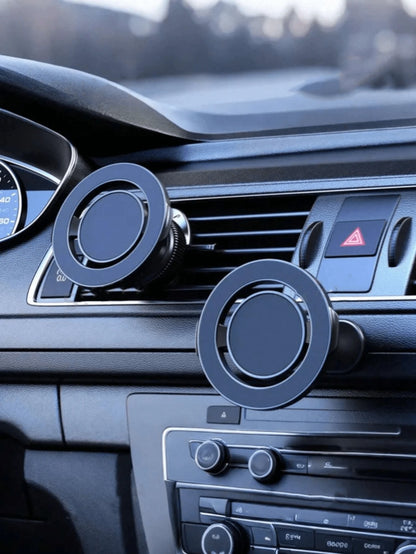 Magnetic Car Phone Holder- Rotatable And Adjustable Angle, Stable Suction Cup Base, Built-In Strong Neodymium Magnets, Auto Attachment, Signal-Friendly, Compact And Stable Design, Suitable For All Sm