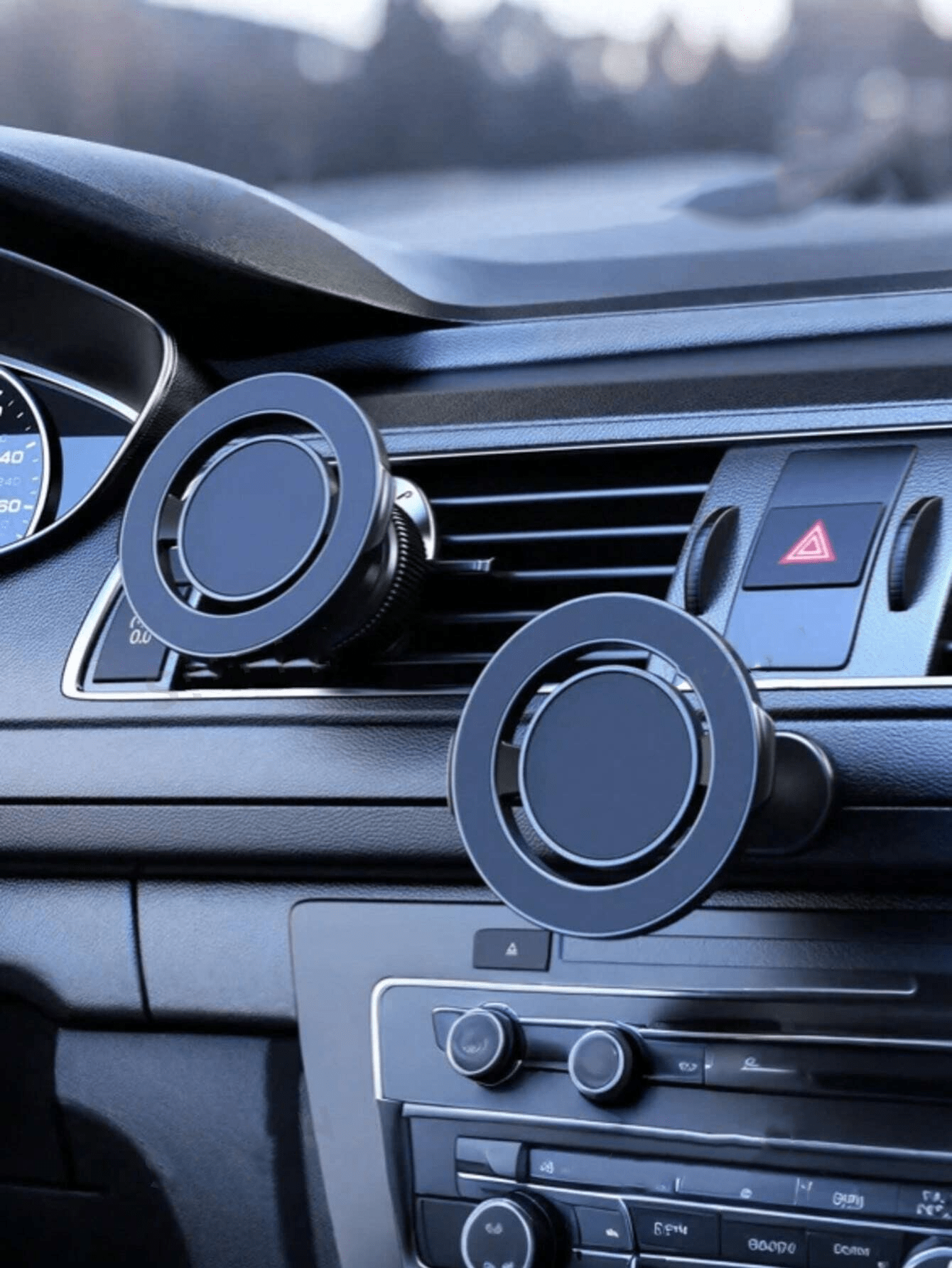Magnetic Car Phone Holder- Rotatable And Adjustable Angle, Stable Suction Cup Base, Built-In Strong Neodymium Magnets, Auto Attachment, Signal-Friendly, Compact And Stable Design, Suitable For All Sm