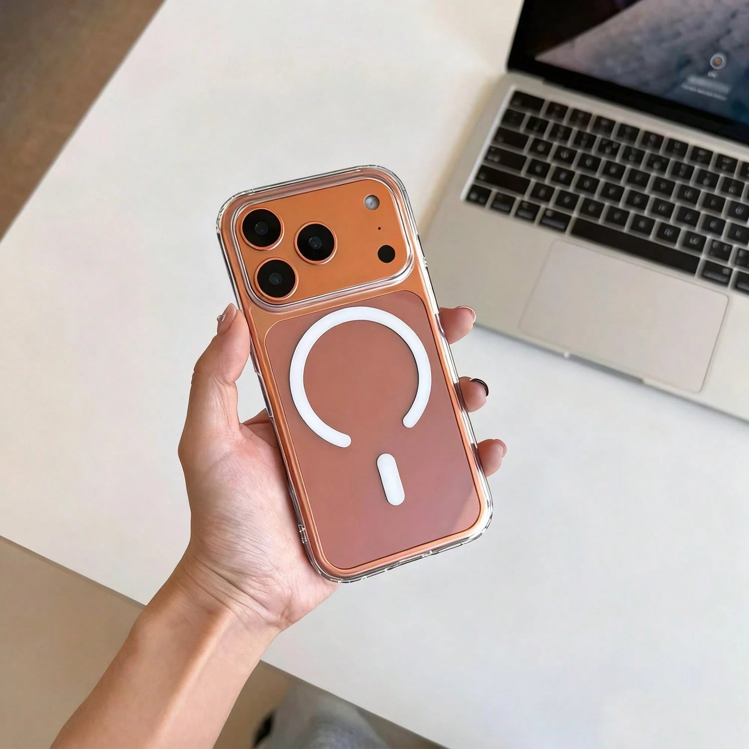 Magnetic Charging Phone Case, Compatible With 17, 17 Air, 17 Pro, 17 Pro Max, Transparent Acrylic Ultra-Thin Protective Shell, Also Suitable For 13, 11, 16 Pro Max, 15, 14 Plus, 12 Mini, XS Max, 7, 8