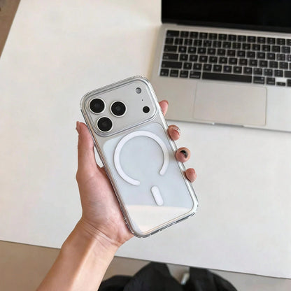 Magnetic Charging Phone Case, Compatible With 17, 17 Air, 17 Pro, 17 Pro Max, Transparent Acrylic Ultra-Thin Protective Shell, Also Suitable For 13, 11, 16 Pro Max, 15, 14 Plus, 12 Mini, XS Max, 7, 8