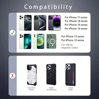 Magnetic Wireless Car Charger, 2 In 1 Fast Charging Magnetic Car Charger Mount Phone Holder Compatible With IPhone 17 16 15 14 13 12 Pro Max/Plus/Mini Car Accessories
