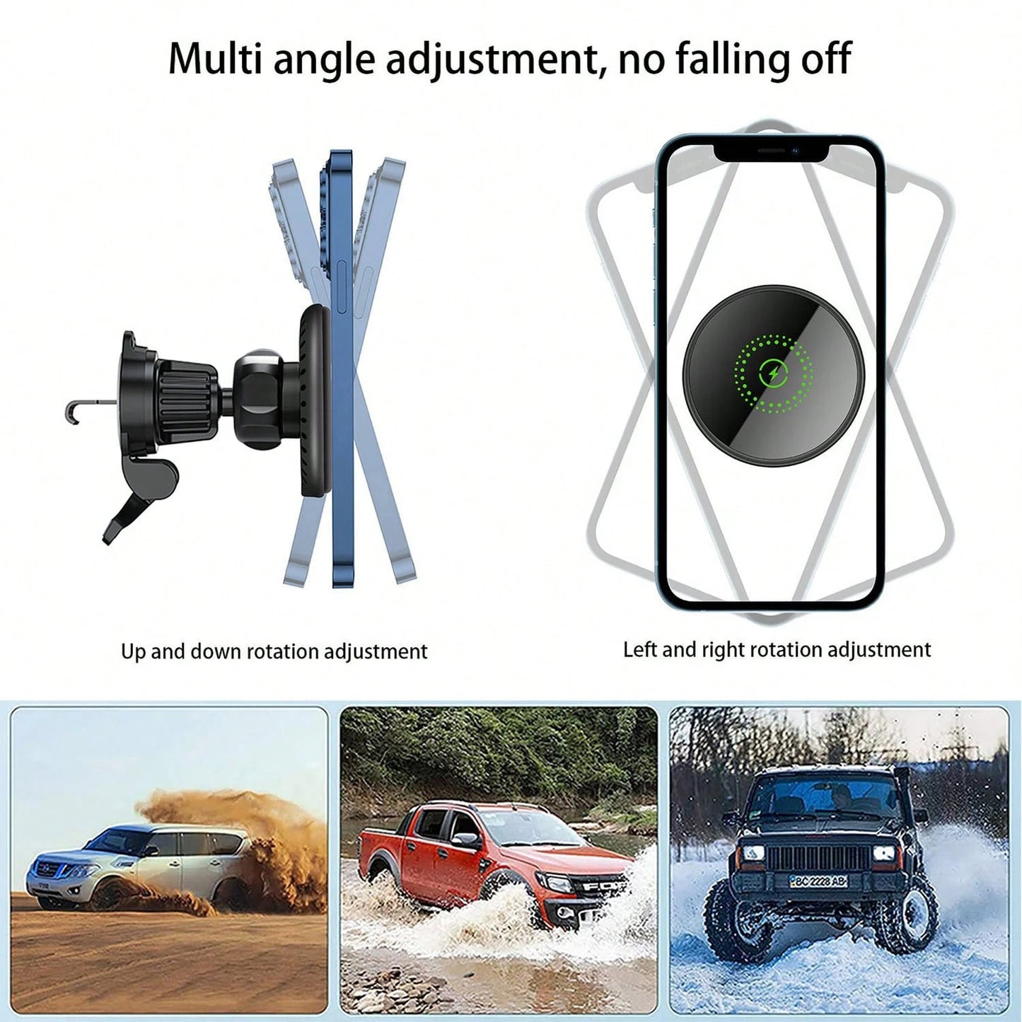 Magnetic Wireless Car Charger, 2 In 1 Fast Charging Magnetic Car Charger Mount Phone Holder Compatible With IPhone 17 16 15 14 13 12 Pro Max/Plus/Mini Car Accessories