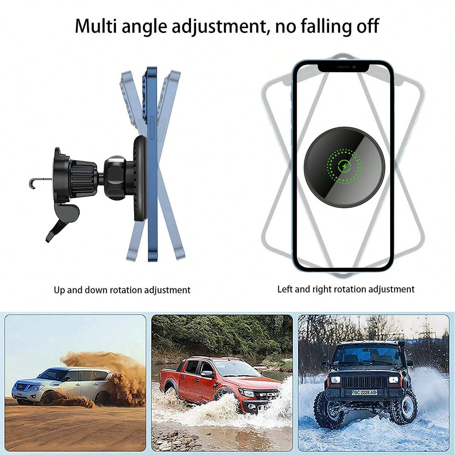 Magnetic Wireless Car Charger, 2 In 1 Fast Charging Magnetic Car Charger Mount Phone Holder Compatible With IPhone 17 16 15 14 13 12 Pro Max/Plus/Mini Car Accessories