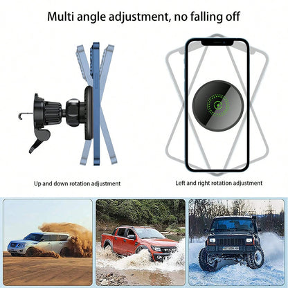 Magnetic Wireless Car Charger, 2 In 1 Fast Charging Magnetic Car Charger Mount Phone Holder Compatible With IPhone 17 16 15 14 13 12 Pro Max/Plus/Mini Car Accessories