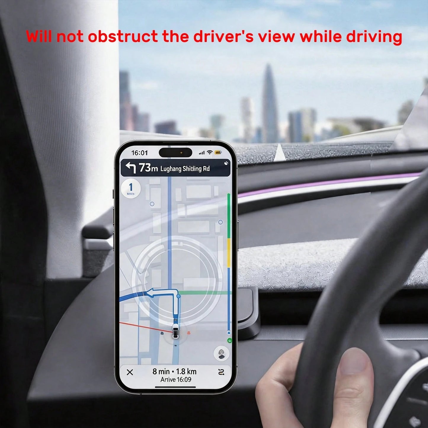 MagSafe Phone Mount (Left-Hand Drive Model) Compatible For Tesla For Model 3 Highland 2024 2025, For Model Y Juniper 2025 2026, Car Magnetic Phone Holder For Model Y/3 Accessories 2025 (Include 1 PC E