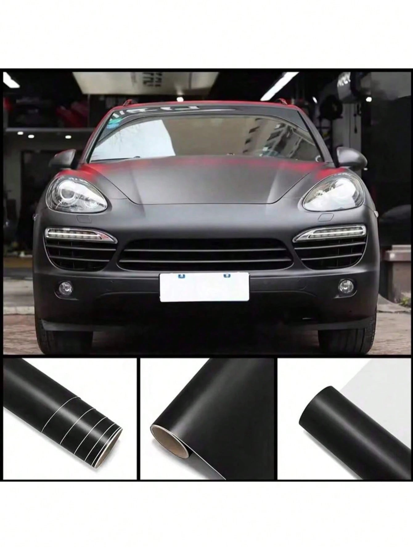 Matte Black Full Car Body Wrap Film, Self-Adhesive Protective Decal Sticker For DIY Car Modification