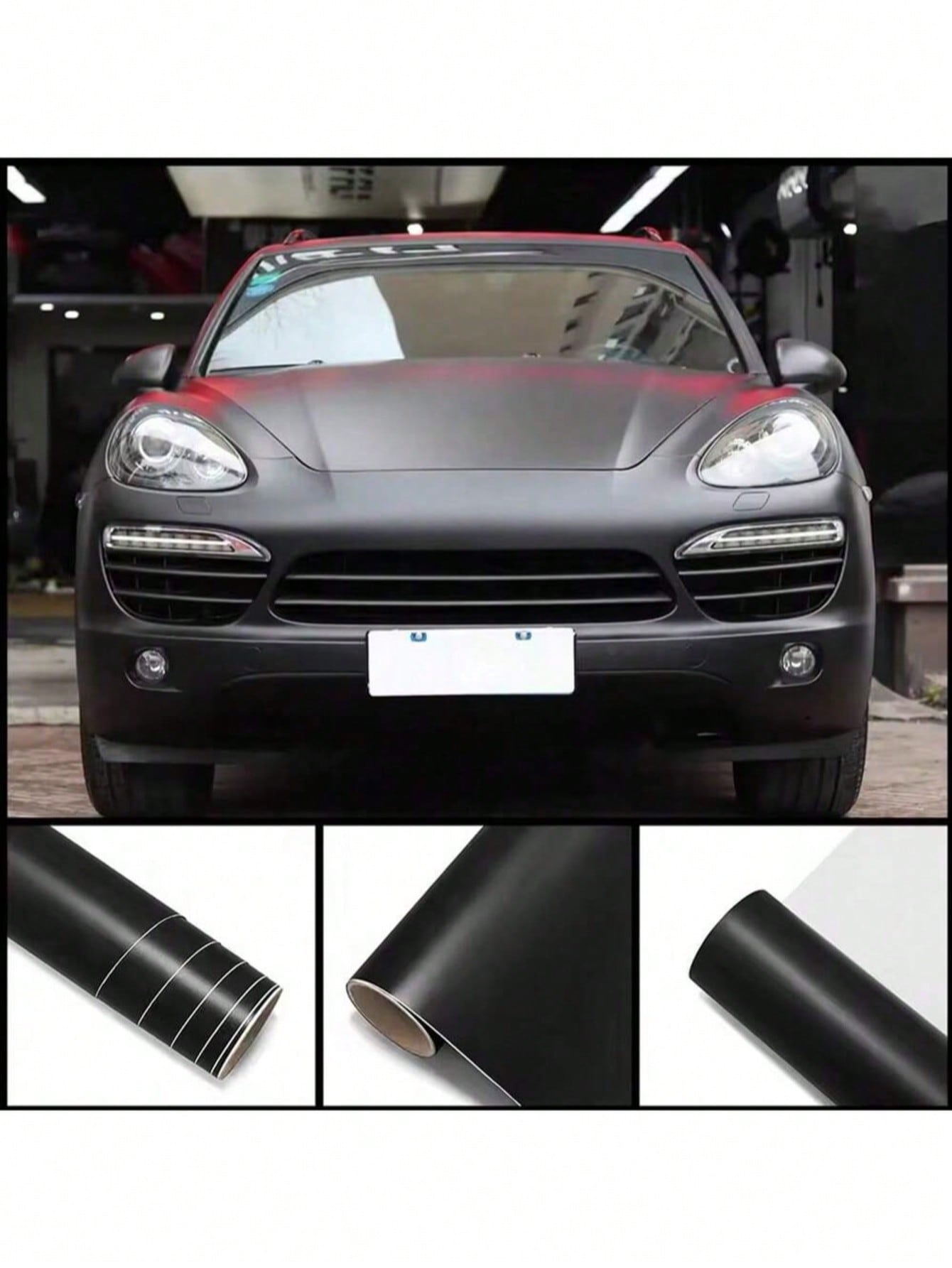 Matte Black Full Car Body Wrap Film, Self-Adhesive Protective Decal Sticker For DIY Car Modification