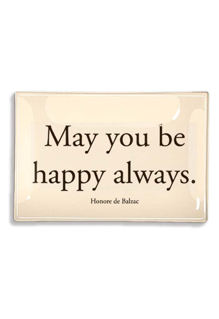 May You Be Happy Always Decoupage Glass Tray - Ben's Garden