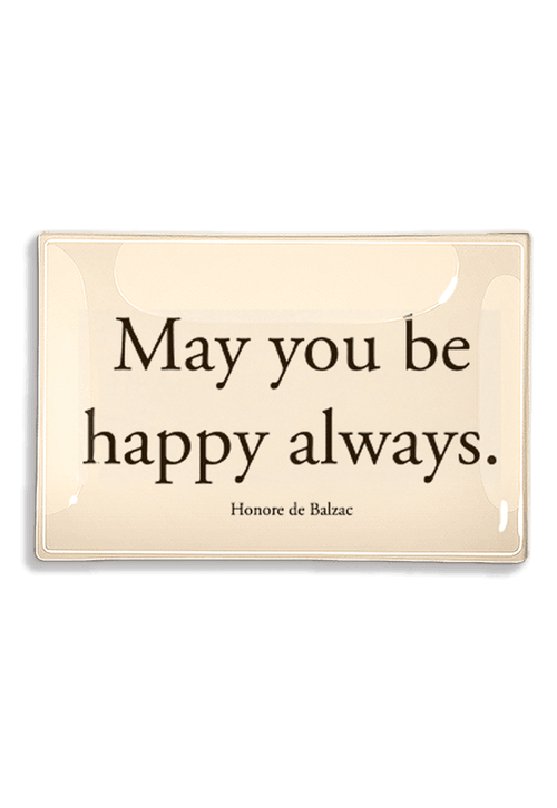 May You Be Happy Always Decoupage Glass Tray - Ben's Garden