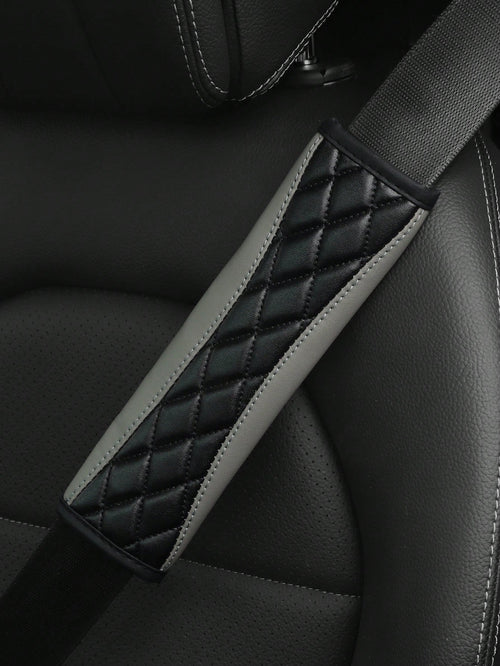 MEIKAXIU 1pc 3D Embroidered Faux Sheepskin Car Safety Belt Shoulder Pad, Comfortable & Pressure Reducing