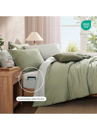 Melex 7 Pieces Prewashed Bed In A Bag Bedding Sets With Comforters, All Seasons Down Alternative Comforter Bed Set With Sheets,Pillowcases & Shams