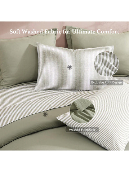 Melex 7 Pieces Prewashed Bed In A Bag Bedding Sets With Comforters, All Seasons Down Alternative Comforter Bed Set With Sheets,Pillowcases & Shams