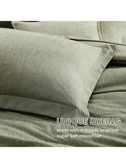 Melex Reversible Comforter Set, Bedding Sets 7 Pieces, Cationic Dyeing Bed In A Bag With Comforter, Sheets, Pillowcases & Shams