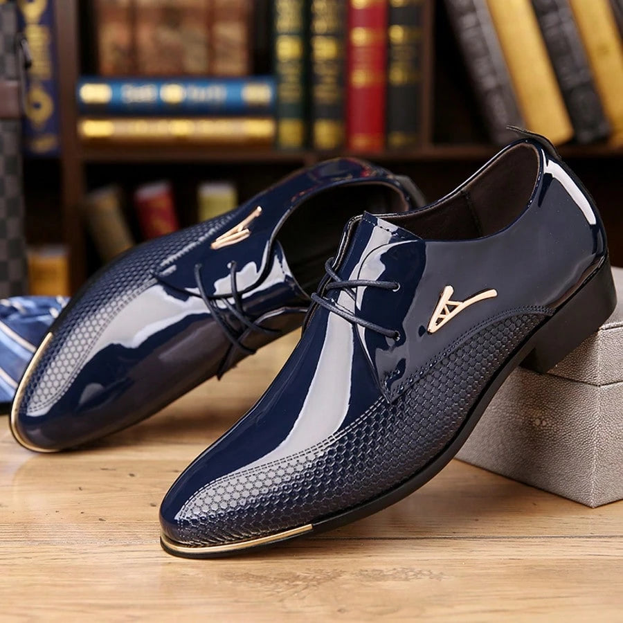 Men's Business Casual Shoes, Fashionable Glossy Formal Shoes, Suitable For Office Banquets, Weddings, And Important Occasions