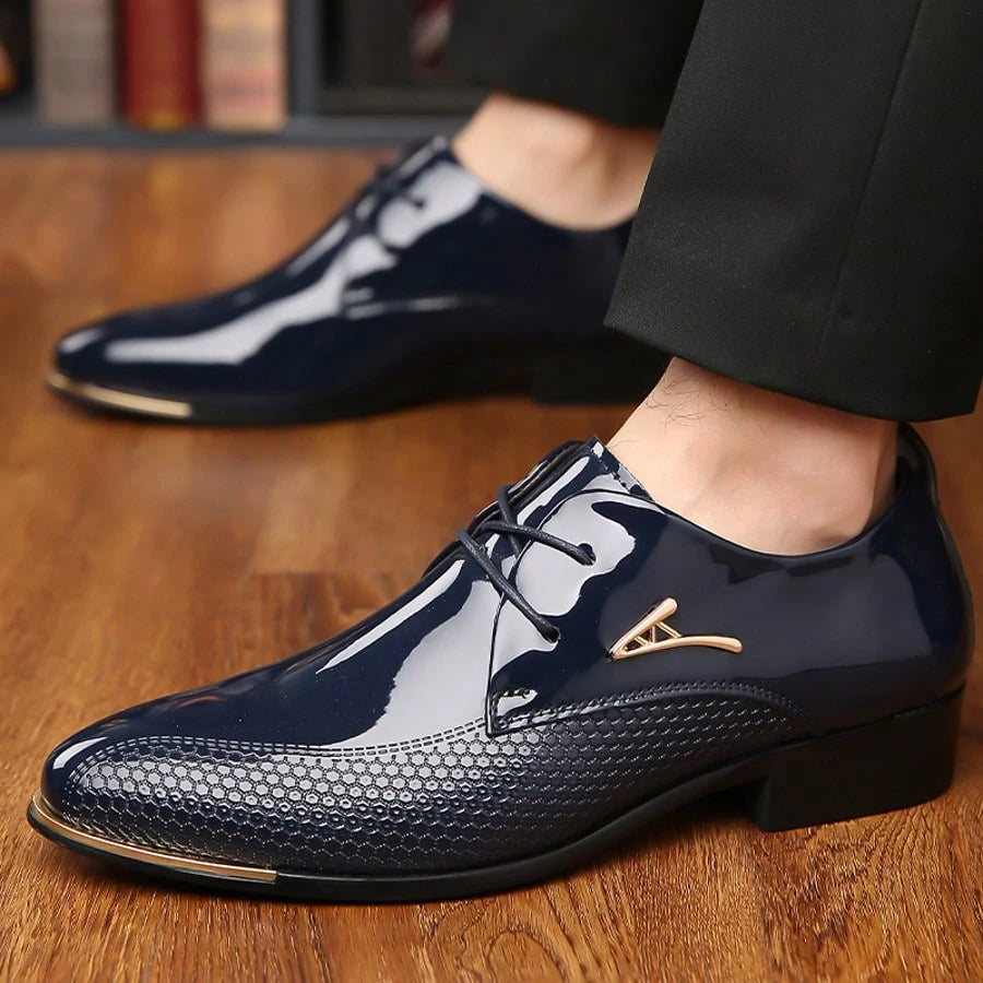 Men's Business Casual Shoes, Fashionable Glossy Formal Shoes, Suitable For Office Banquets, Weddings, And Important Occasions