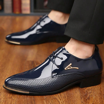 Men's Business Casual Shoes, Fashionable Glossy Formal Shoes, Suitable For Office Banquets, Weddings, And Important Occasions