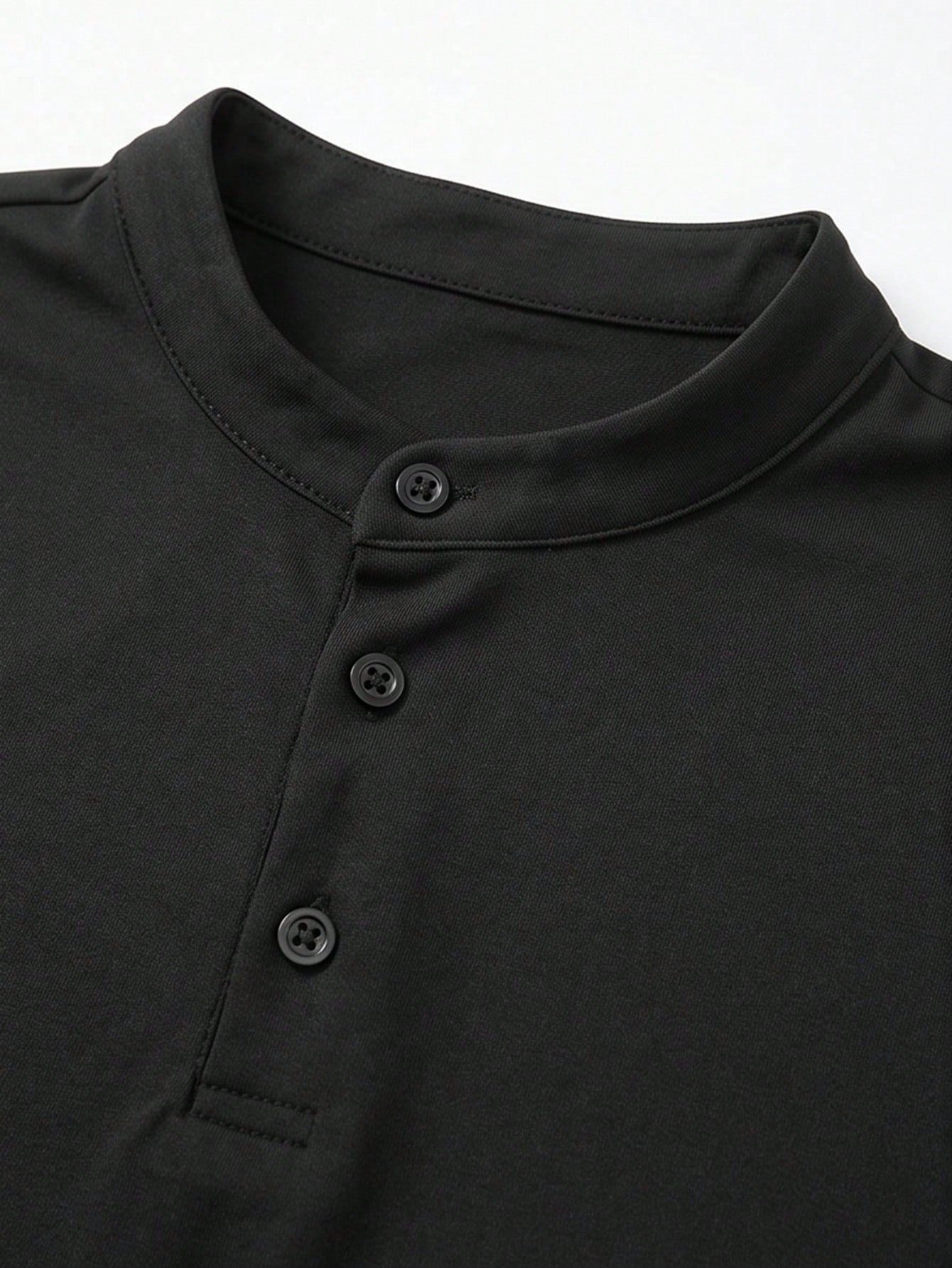 Men's Summer Casual Fashion Versatile Minimalist Solid Color Polo Neck T-Shirt