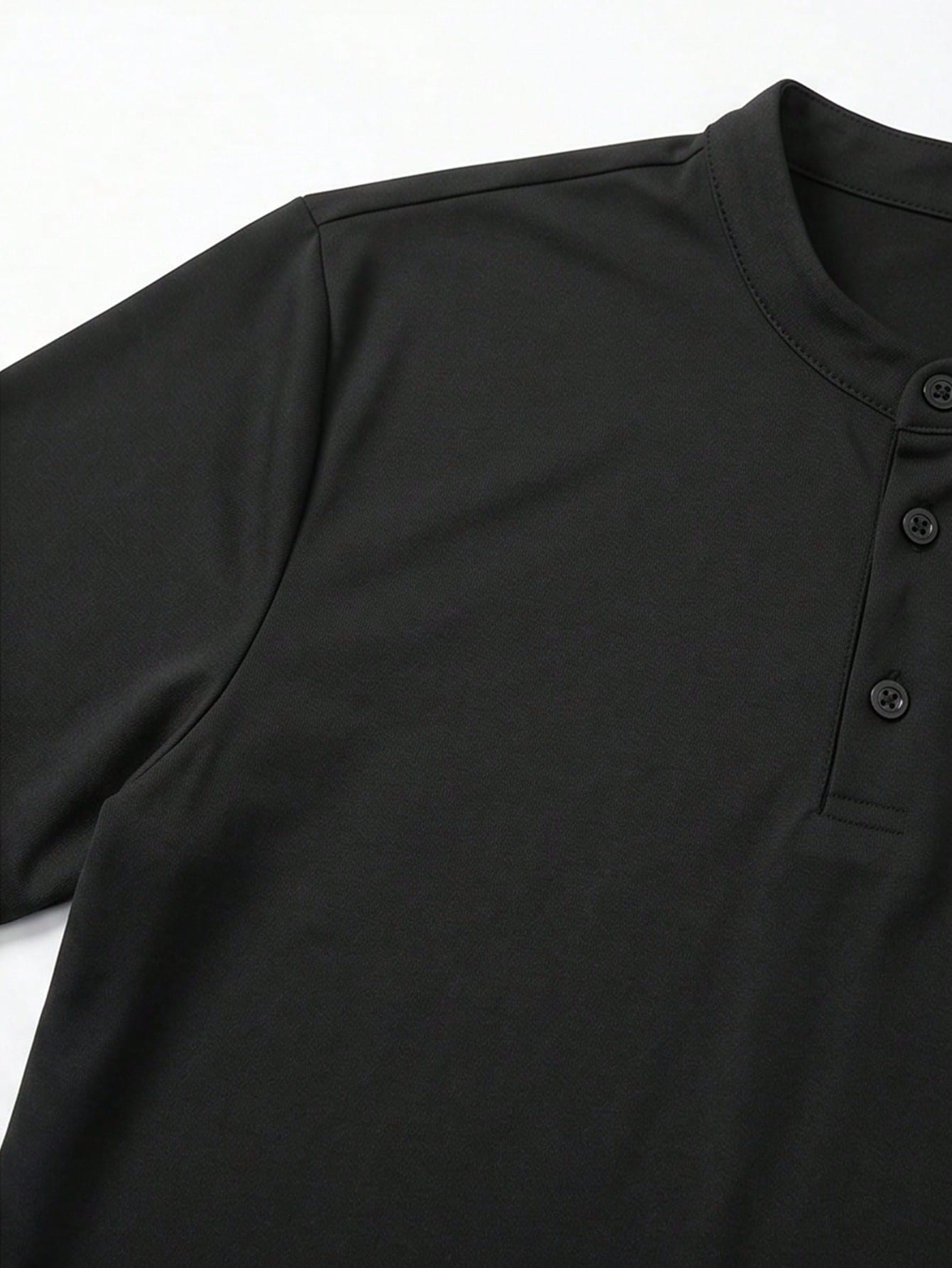 Men's Summer Casual Fashion Versatile Minimalist Solid Color Polo Neck T-Shirt