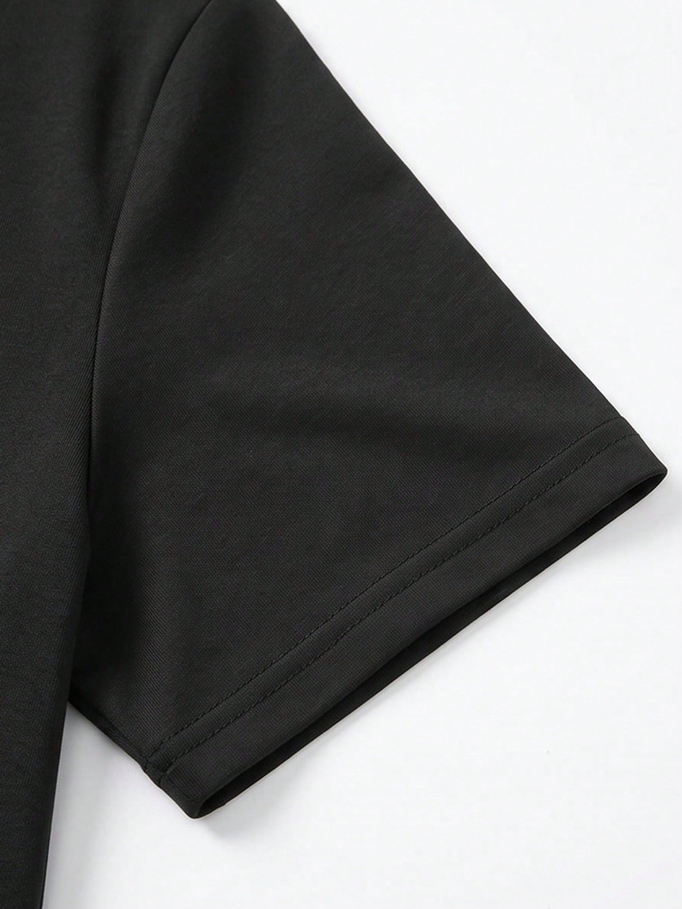 Men's Summer Casual Fashion Versatile Minimalist Solid Color Polo Neck T-Shirt