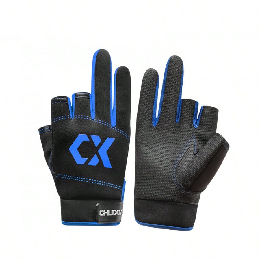 Men's Summer Fishing Gloves Are Sun-Proof, Puncture-Resistant, Waterproof, Ultra-Thin, And Specially Designed For Lure Fishing Equipment, With Three Exposed Fingers And Anti-Slip Features