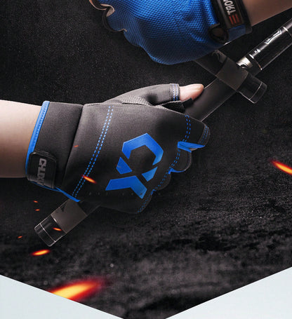 Men's Summer Fishing Gloves Are Sun-Proof, Puncture-Resistant, Waterproof, Ultra-Thin, And Specially Designed For Lure Fishing Equipment, With Three Exposed Fingers And Anti-Slip Features