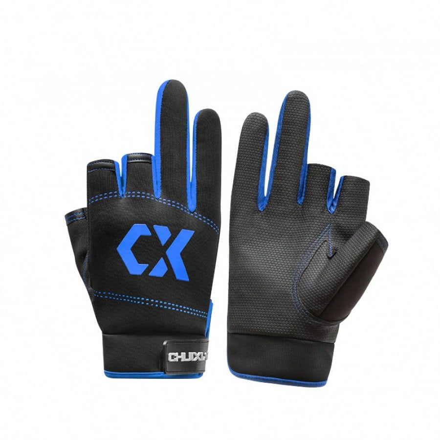 Men's Summer Fishing Gloves Are Sun-Proof, Puncture-Resistant, Waterproof, Ultra-Thin, And Specially Designed For Lure Fishing Equipment, With Three Exposed Fingers And Anti-Slip Features