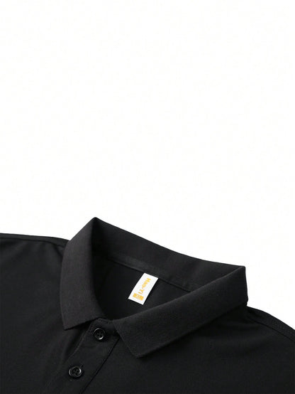 Men's Summer Lightweight Fabric Polo Shirt| Slim Fit Short Sleeve Solid Color Collared Top, Suitable For Daily, Commute, Office, Light Sports And Beach Wear, Smart Casual