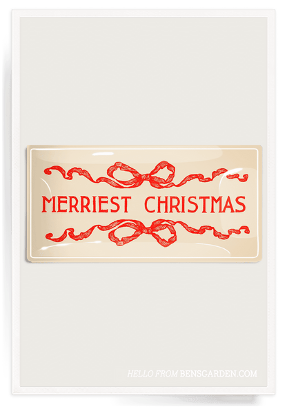 Merriest Christmas Text Decoupage Glass Tray - Ben's Garden