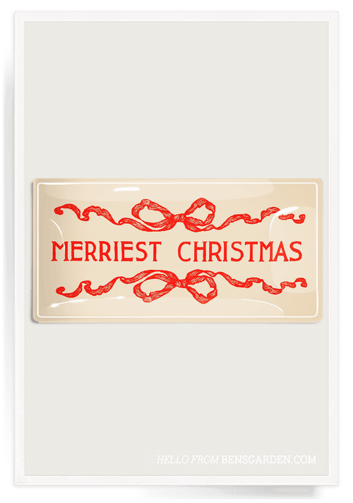 Merriest Christmas Text Decoupage Glass Tray - Ben's Garden