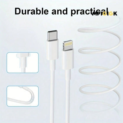MFIGlGK 20pcs 20W USB C To For IPhone Cable PD Data Cord Fast Charger Lead Heavy Duty Charging Wire For IPhone 14 Plus 13 Mini 12 11 Pro Max MFIGlGK