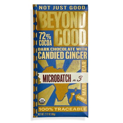 [Microbatch] 72% Cocoa Dark Chocolate with Candied Ginger