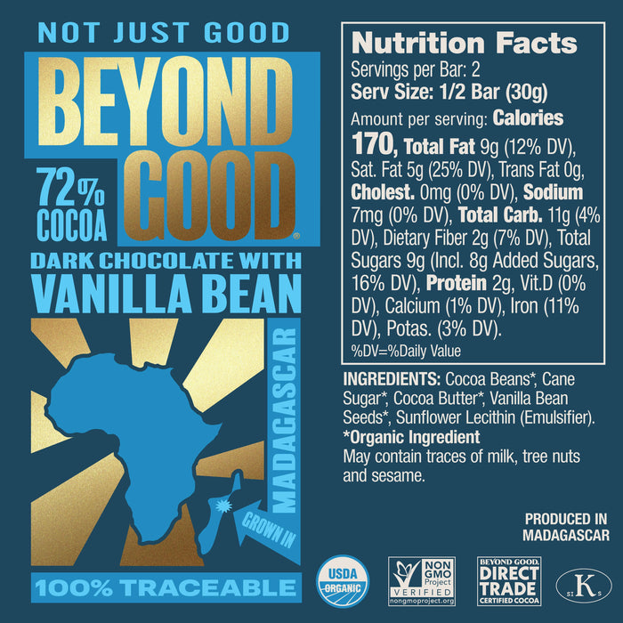 [Microbatch] 72% Cocoa Dark Chocolate with Vanilla Bean