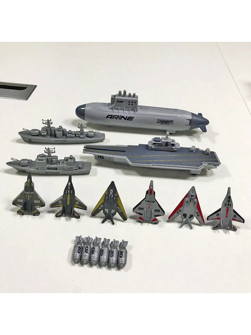 Military Series Aircraft Carrier Battle Group Kit, Learning Military Knowledge, Nuclear Submarine Can Launch Missiles, War Ship Can Launch Fighter Jets, Children Toys, Christmas Gift