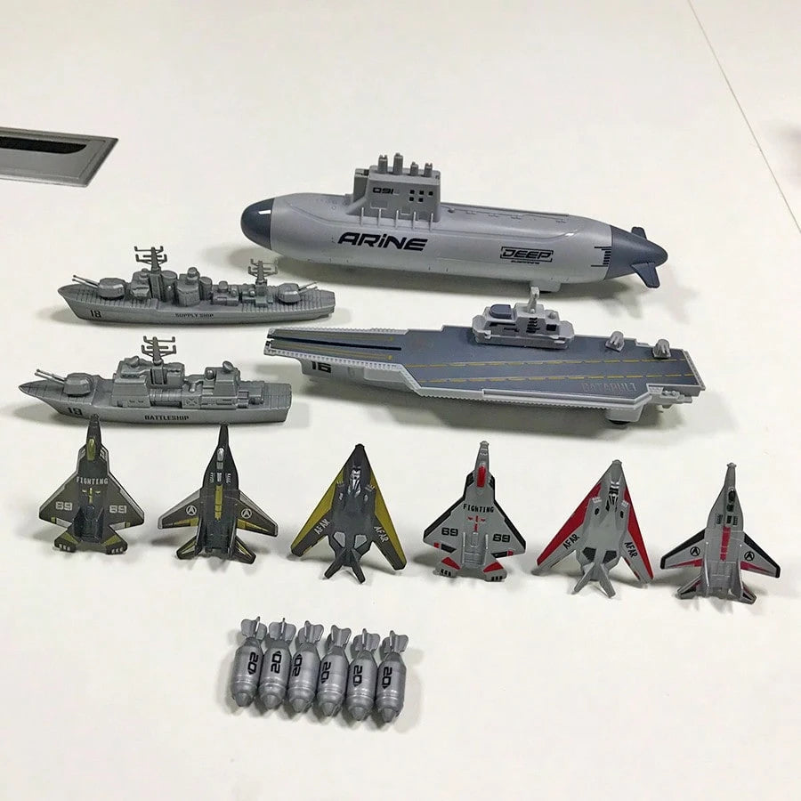 Military Series Aircraft Carrier Battle Group Kit, Learning Military Knowledge, Nuclear Submarine Can Launch Missiles, War Ship Can Launch Fighter Jets, Children Toys, Christmas Gift