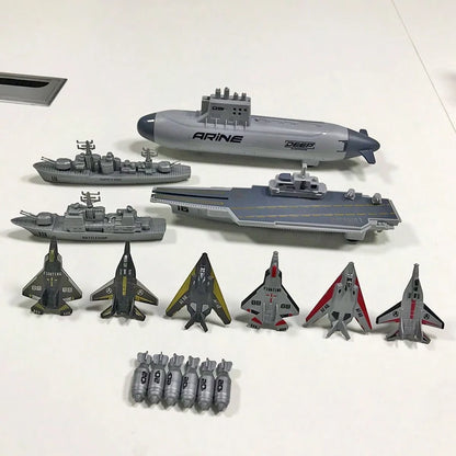 Military Series Aircraft Carrier Battle Group Kit, Learning Military Knowledge, Nuclear Submarine Can Launch Missiles, War Ship Can Launch Fighter Jets, Children Toys, Christmas Gift